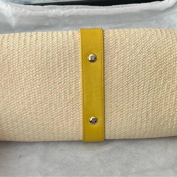 Kate Spade Yellow and Cream Woven Clutch - Picture 3 of 7